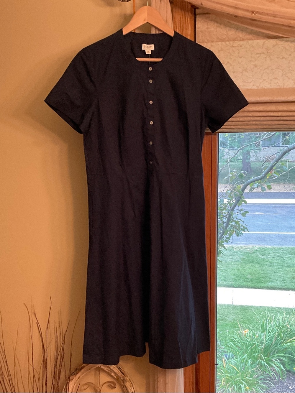 J. Crew Navy Cotton Shirt Dress 12 NWT